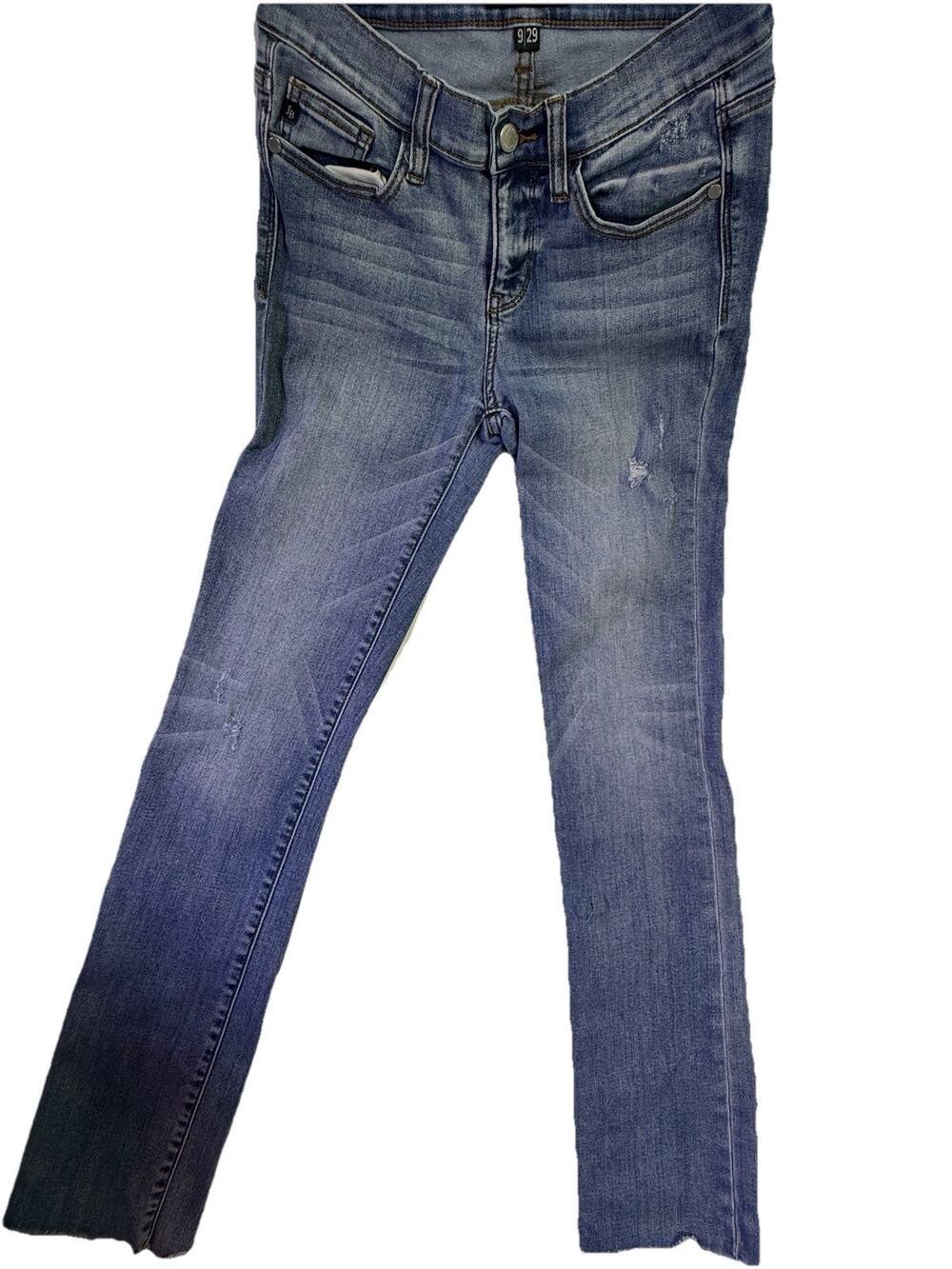 Judy Blue Women's Blue Denim Jeans Distressed Button Zip 5-Pocket Solid Size 9
